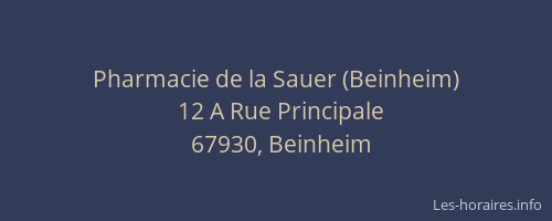 Pharmacie de la Sauer (Beinheim)