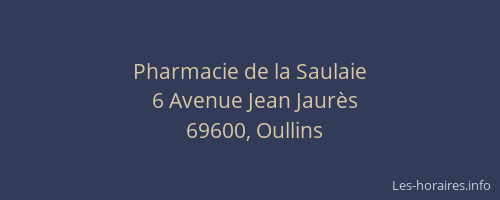 Pharmacie de la Saulaie