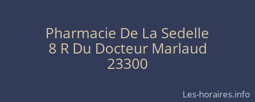 Pharmacie De La Sedelle