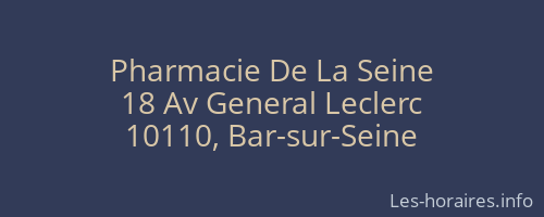 Pharmacie De La Seine