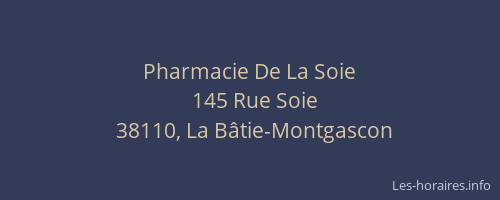 Pharmacie De La Soie