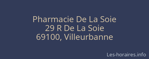 Pharmacie De La Soie