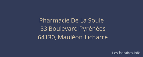Pharmacie De La Soule