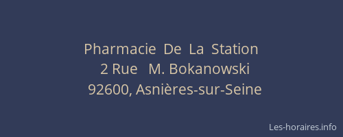 Pharmacie  De  La  Station