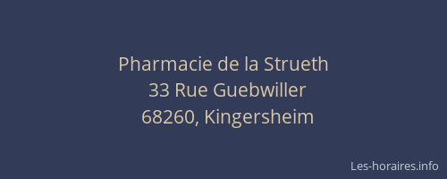 Pharmacie de la Strueth