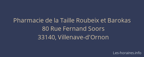 Pharmacie de la Taille Roubeix et Barokas