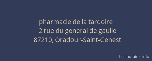 pharmacie de la tardoire