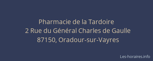 Pharmacie de la Tardoire