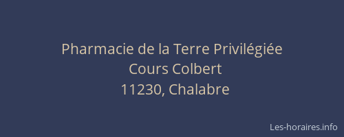 Pharmacie de la Terre Privilégiée
