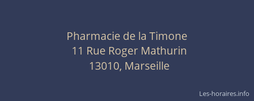 Pharmacie de la Timone