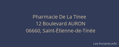 Pharmacie De La Tinee