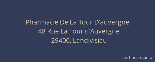 Pharmacie De La Tour D'auvergne