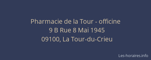 Pharmacie de la Tour - officine