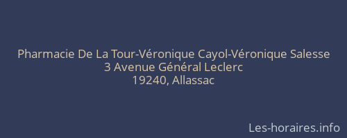 Pharmacie De La Tour-Véronique Cayol-Véronique Salesse
