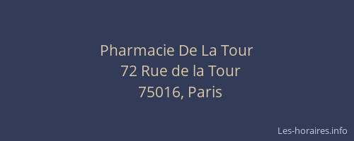 Pharmacie De La Tour