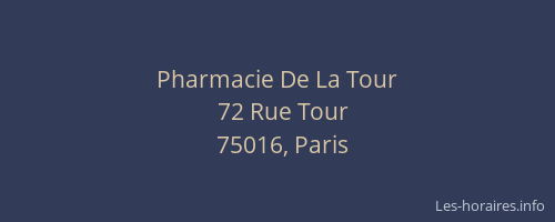 Pharmacie De La Tour