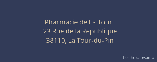 Pharmacie de La Tour