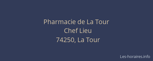Pharmacie de La Tour