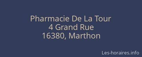 Pharmacie De La Tour