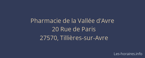 Pharmacie de la Vall&eacute;e d'Avre