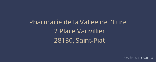 Pharmacie de la Vall&eacute;e de l'Eure