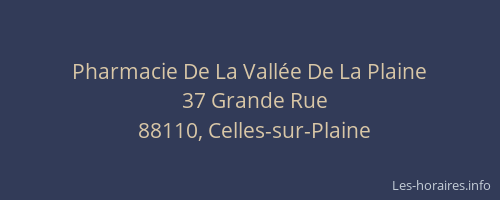 Pharmacie De La Vall&eacute;e De La Plaine
