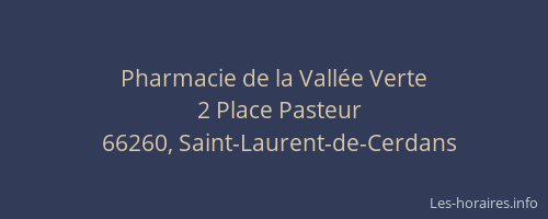 Pharmacie de la Vall&eacute;e Verte