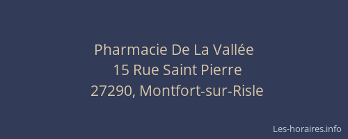 Pharmacie De La Vall&eacute;e