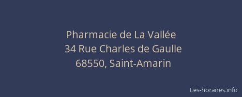Pharmacie de La Vall&eacute;e