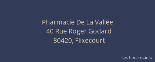 Pharmacie De La Vall&eacute;e