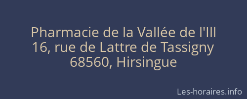Pharmacie de la Vallée de l'Ill