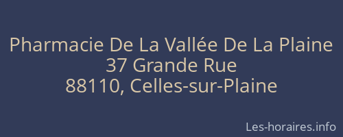 Pharmacie De La Vallée De La Plaine