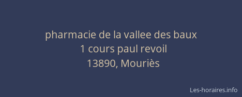 pharmacie de la vallee des baux