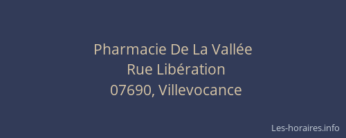 Pharmacie De La Vallée