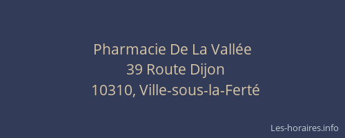 Pharmacie De La Vallée