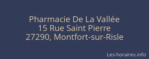 Pharmacie De La Vallée