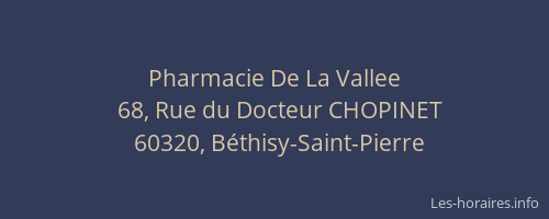 Pharmacie De La Vallee