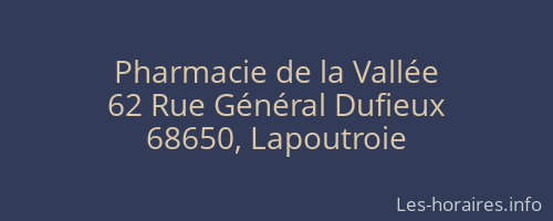 Pharmacie de la Vallée