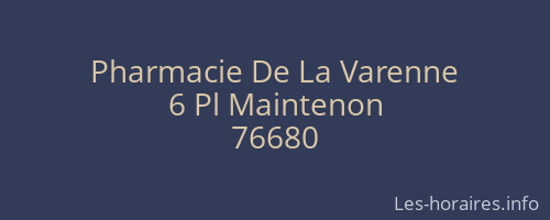 Pharmacie De La Varenne