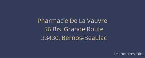 Pharmacie De La Vauvre