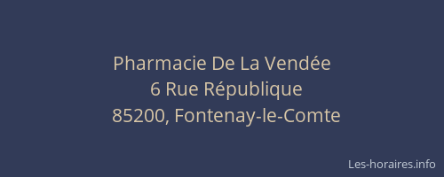 Pharmacie De La Vendée