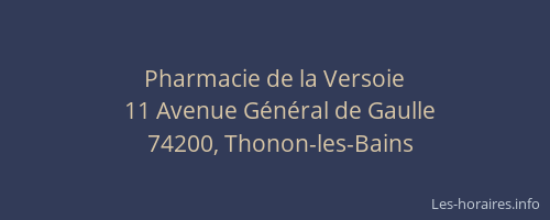 Pharmacie de la Versoie