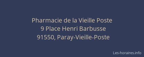 Pharmacie de la Vieille Poste