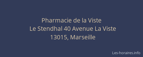 Pharmacie de la Viste