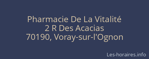 Pharmacie De La Vitalité