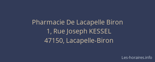Pharmacie De Lacapelle Biron