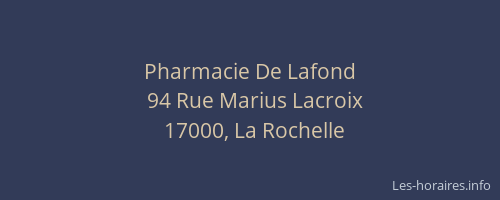 Pharmacie De Lafond
