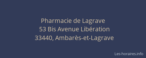 Pharmacie de Lagrave