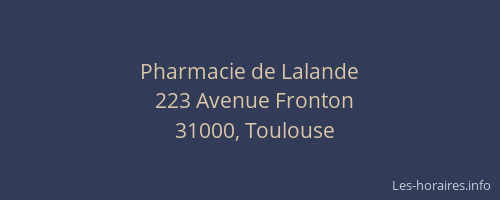 Pharmacie de Lalande