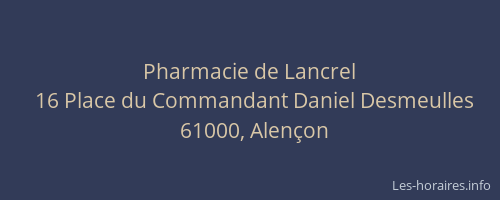 Pharmacie de Lancrel